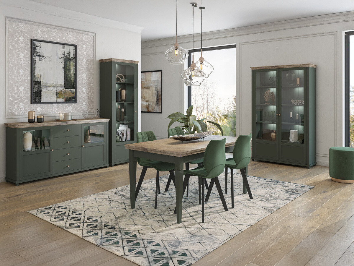 Scaffale Tolnue 102 (Verde scuro + Quercia di lefkada)