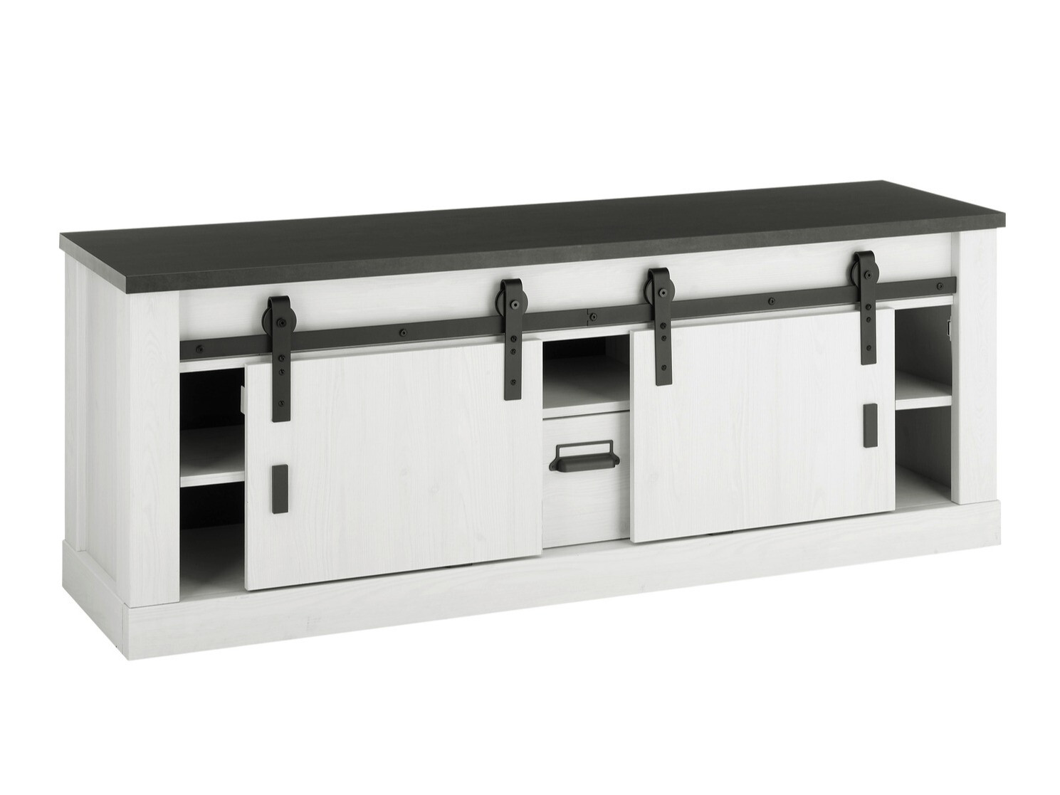 Parete attrezzata Cirtale 131 (Pino sbiancato + Antracite)