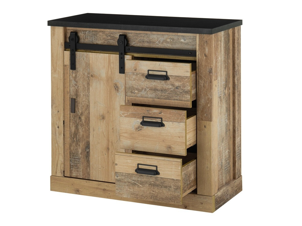 Parete attrezzata Cirtale 132 (Albero invecchiato + Antracite)