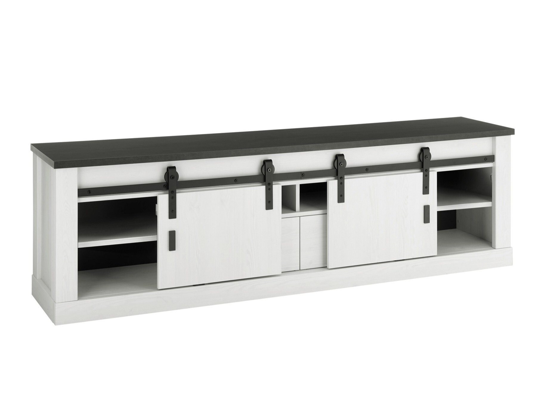 Parete attrezzata Cirtale 132 (Pino sbiancato + Antracite)