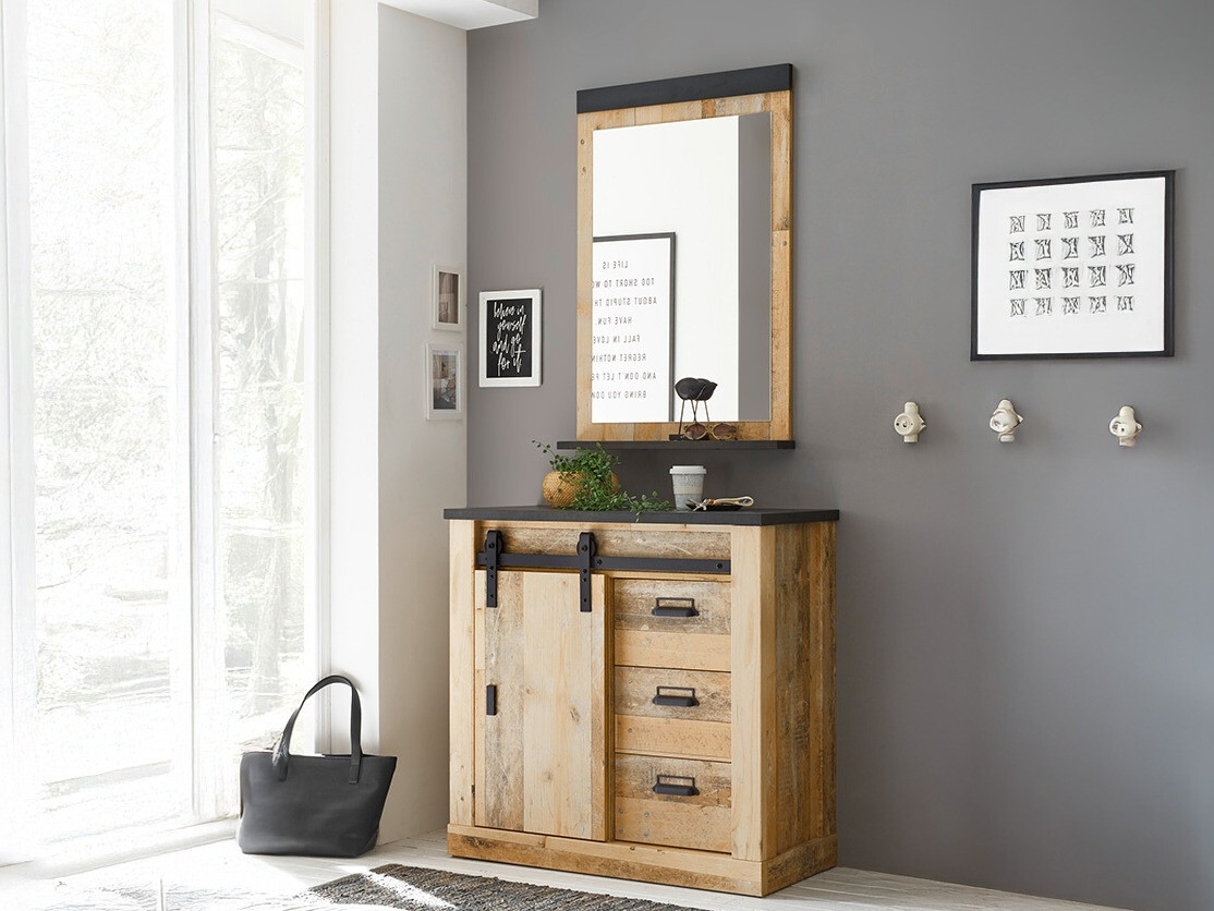 Set arredo da corridoio Cirtale 129 (Albero invecchiato + Antracite)