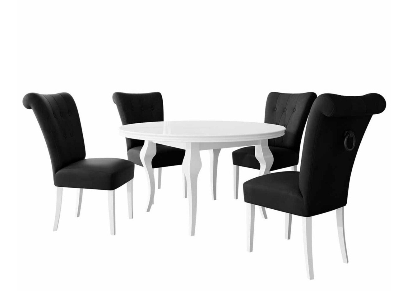 Set sala da pranzo Racine 143 (Bianco + Magic Velvet 2219)