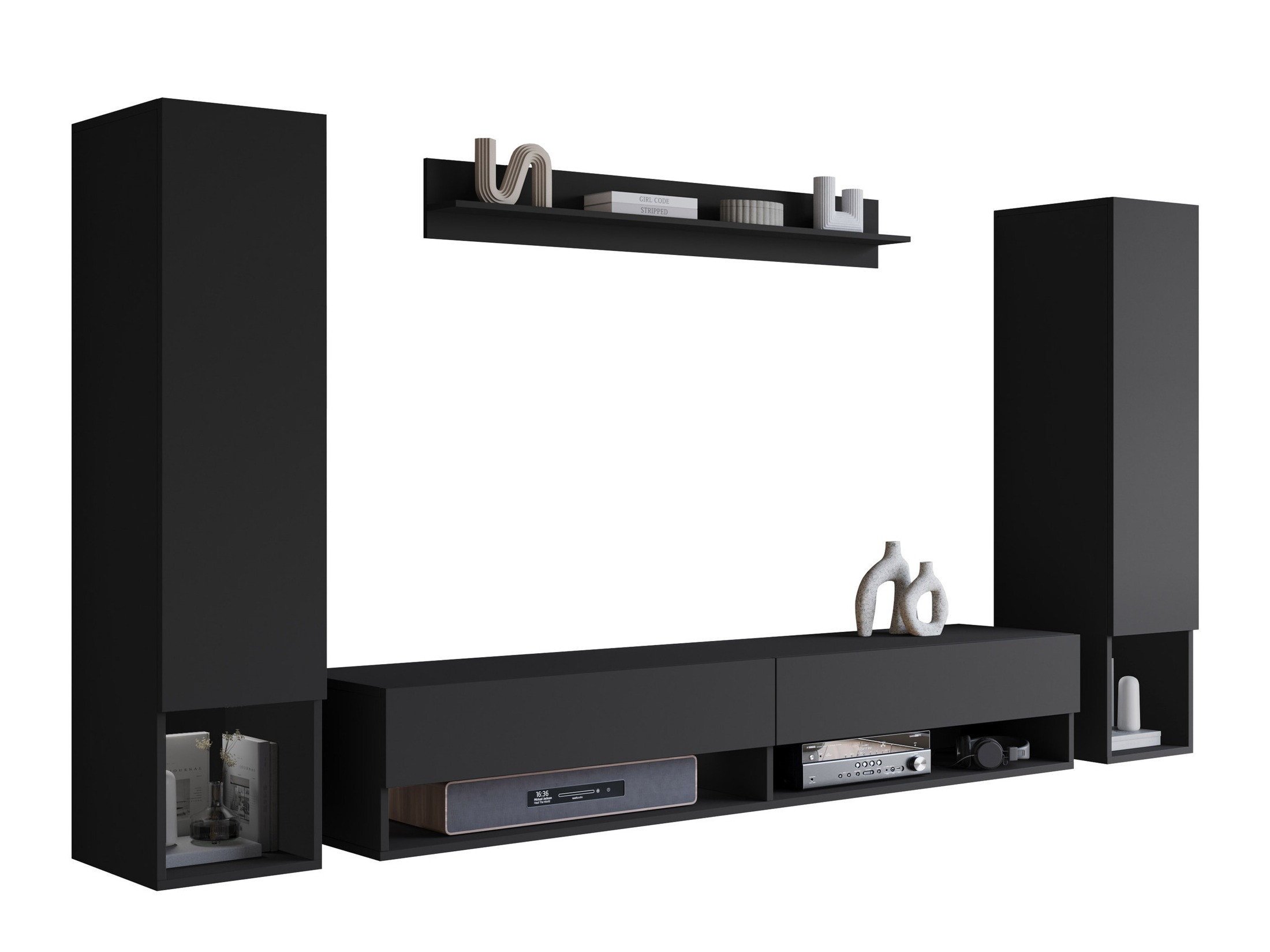 Parete attrezzata Sarasota 176 (Grafite)