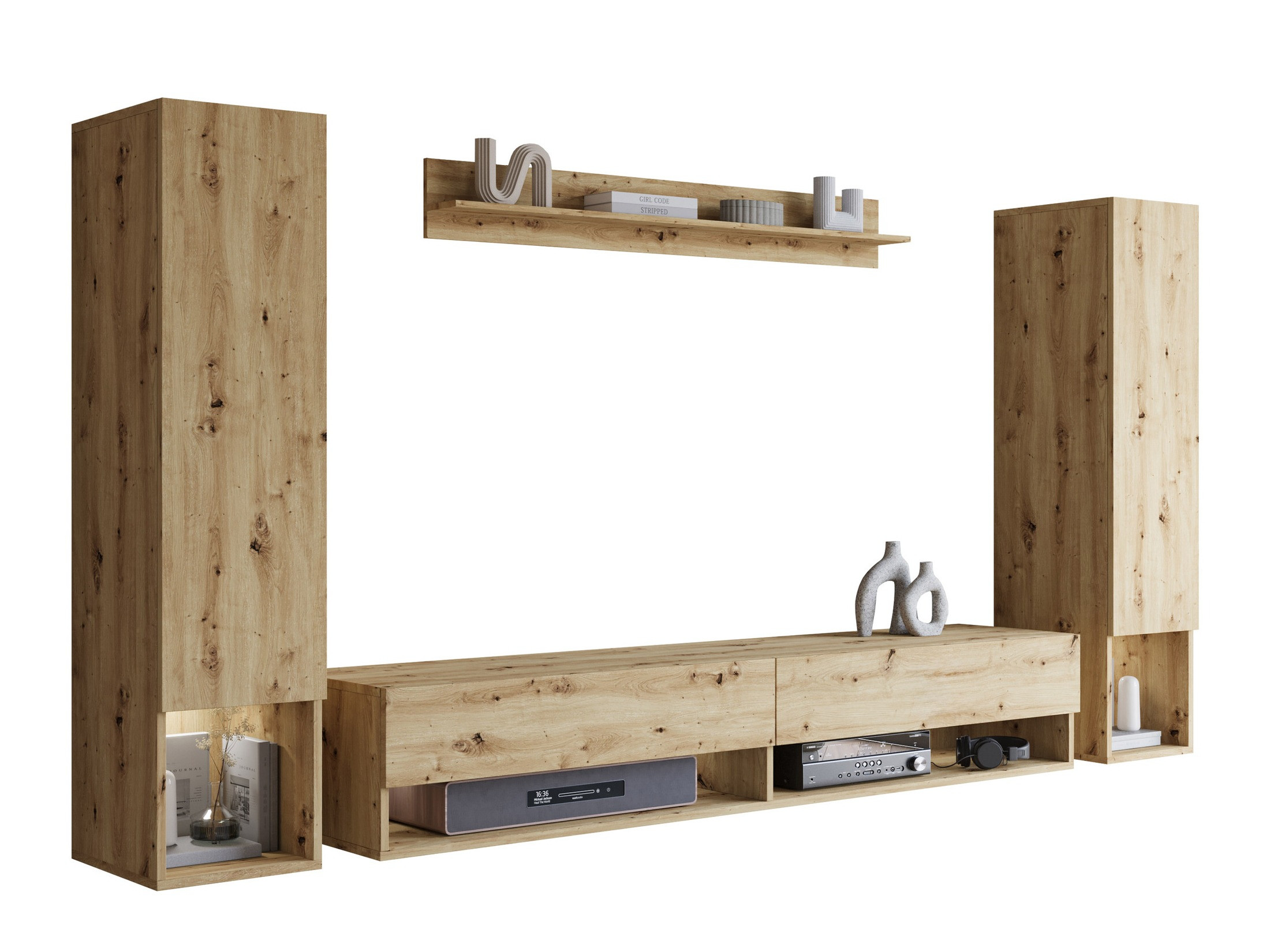 Parete attrezzata Sarasota 176 (Rovere Artisan)