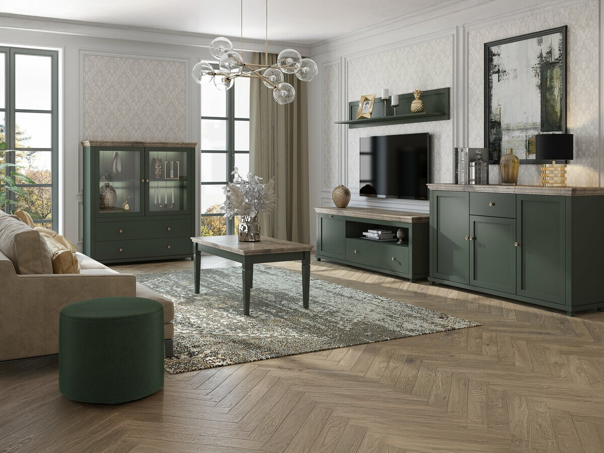 Cassettiera Tolnue 105 (Verde scuro + Quercia di lefkada)