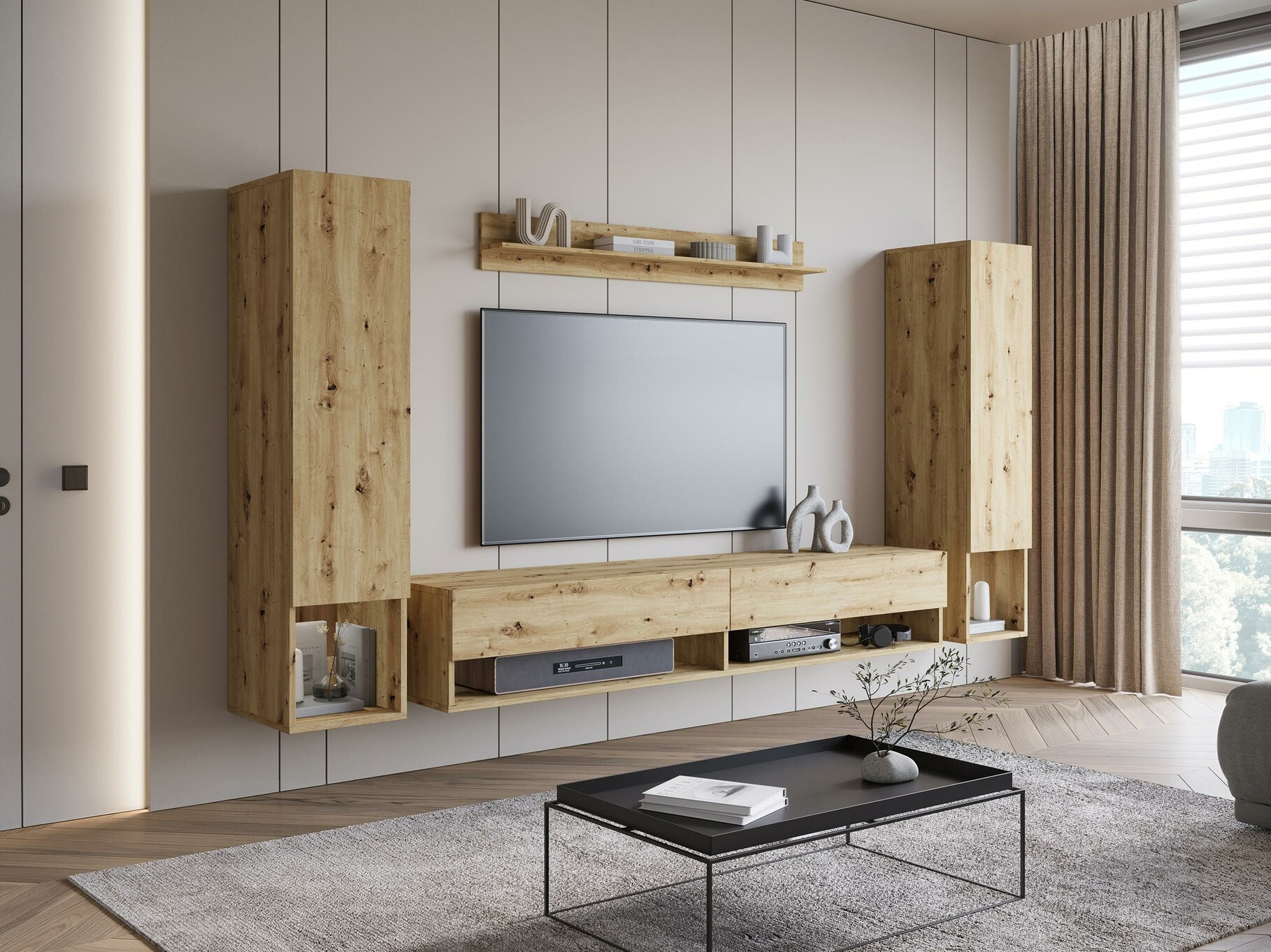 Parete attrezzata Sarasota 176 (Rovere Artisan)