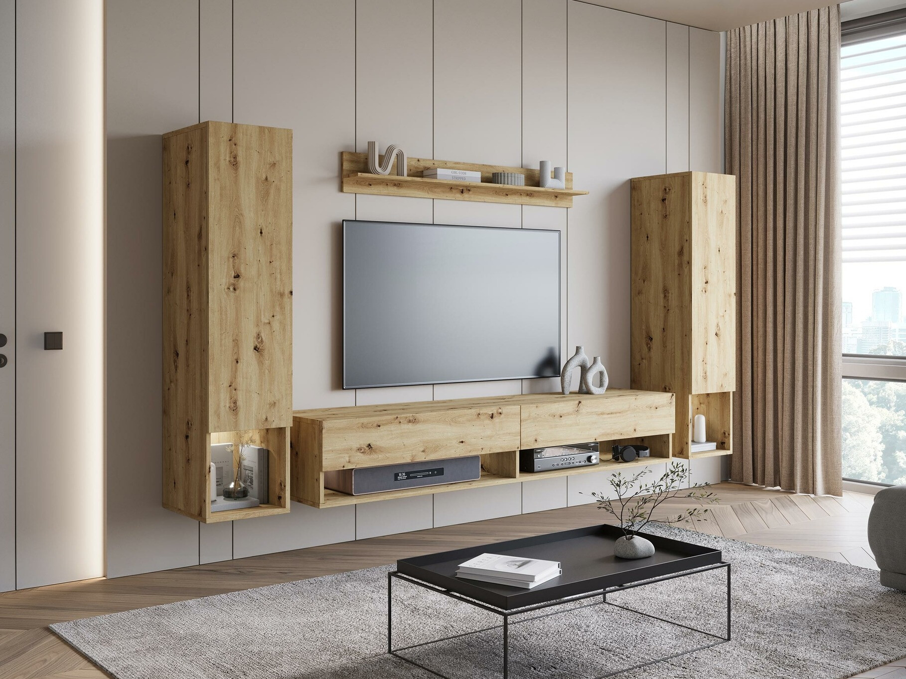 Parete attrezzata Sarasota 176 (Rovere Artisan)