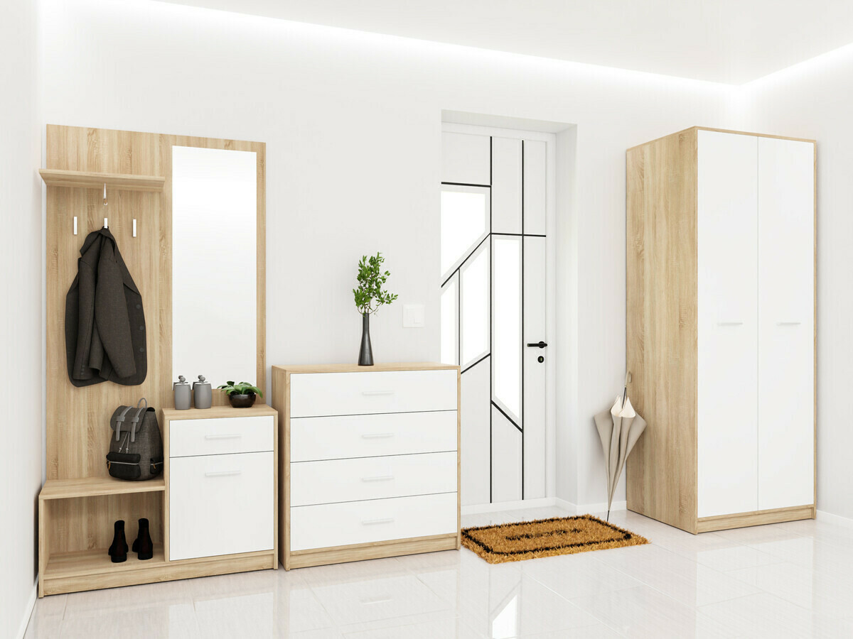Armadio Novsore 120 (Sonoma quercia + Bianco)