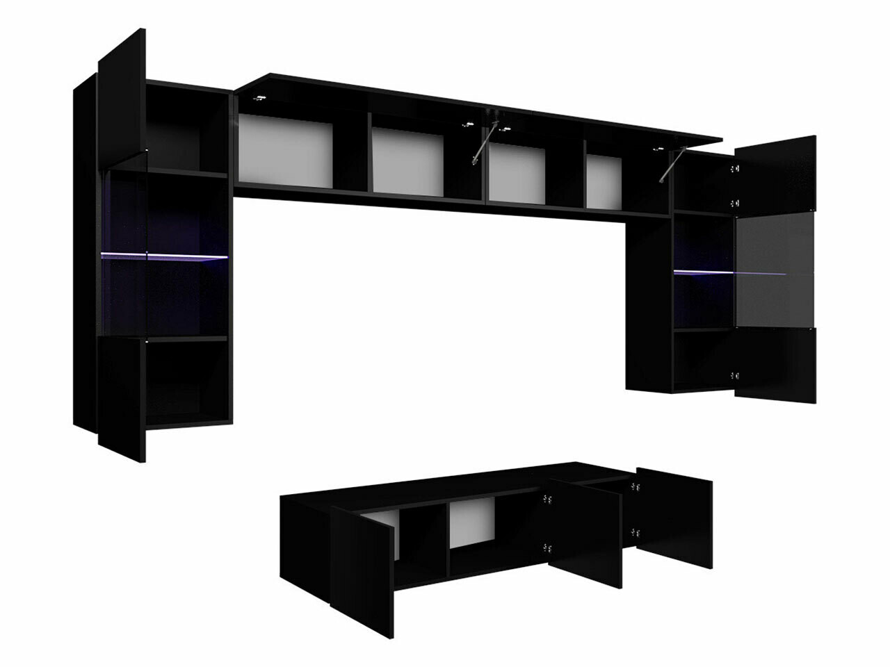 Set mobili soggiorno Tivdalu 106 (Nero)