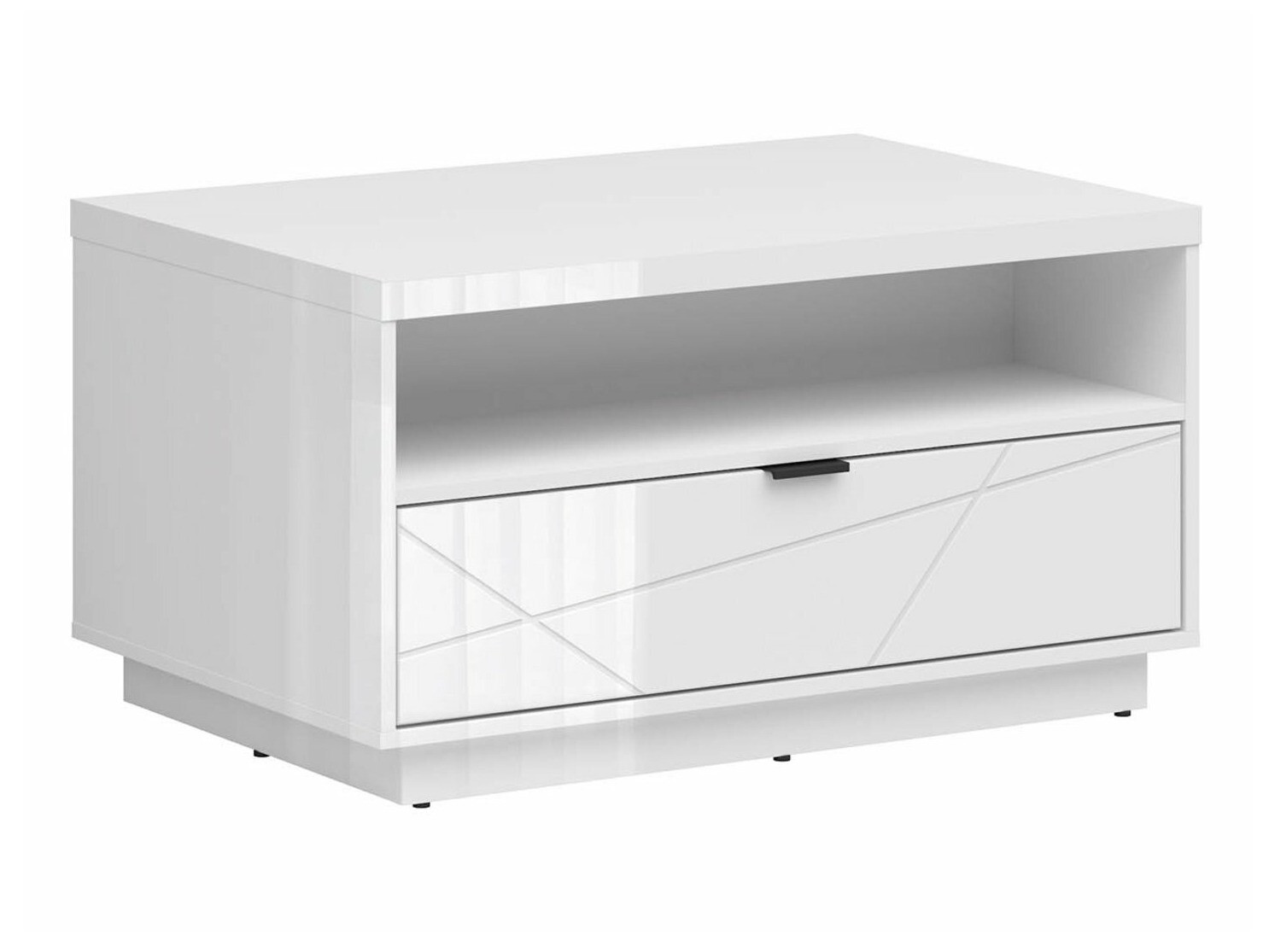 Tavolino da caffè Fivale 117 (Bianco lucido + Bianco)