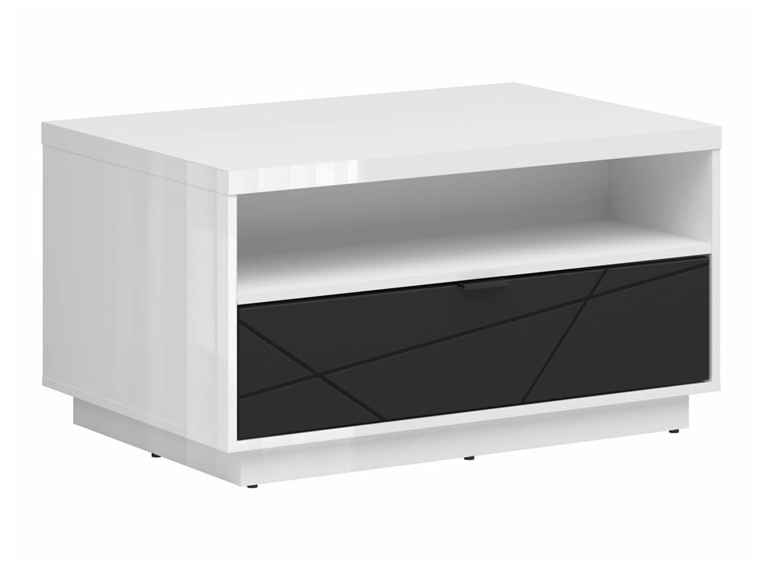 Tavolino da caffè Fivale 117 (Bianco + Nero opaco)