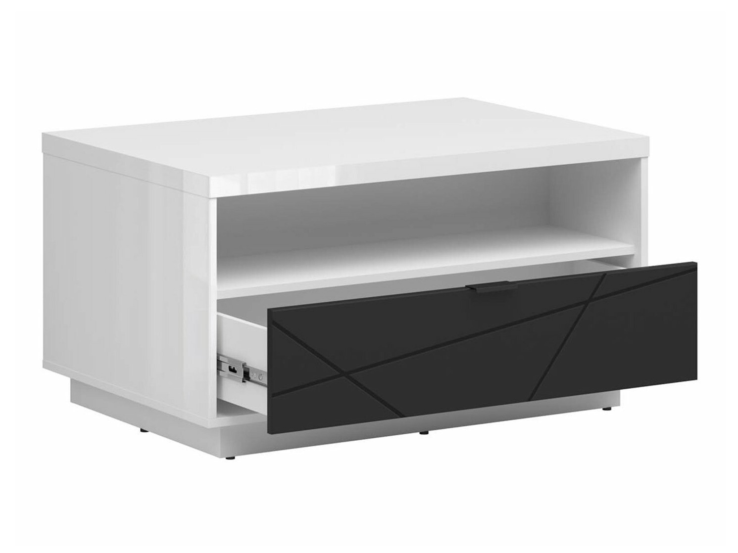 Tavolino da caffè Fivale 117 (Bianco + Nero opaco)