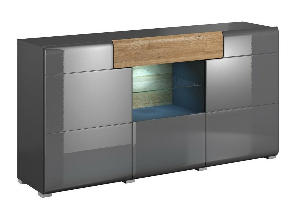 Cassettiera Torsone 108 (Antracite + Gloss antracite + Nipote di quercia)