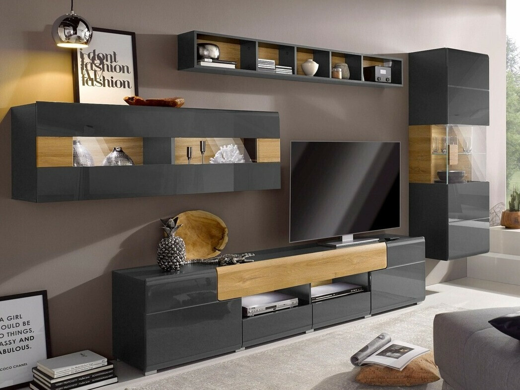 Mensola Torsone 105 (Antracite + Nipote di quercia)