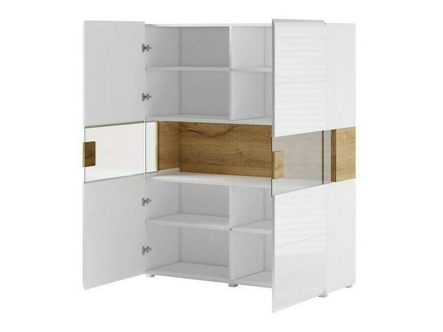 Parete attrezzata Torsone 104 (Antracite + Gloss antracite + Nipote di quercia)