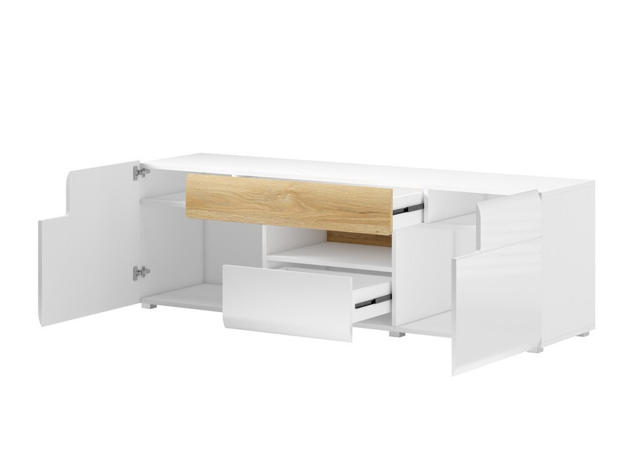 Parete attrezzata Torsone 104 (Antracite + Gloss antracite + Nipote di quercia)