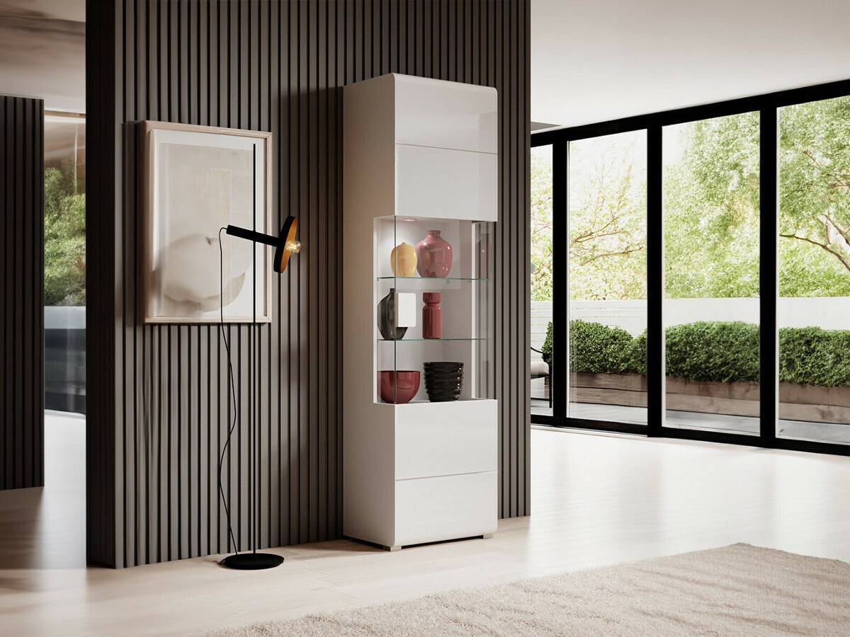 Scaffale Torsone 103 (Bianco + Bianco lucido)