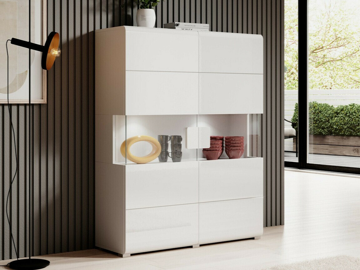 Scaffale Torsone 107 (Bianco + Bianco lucido)