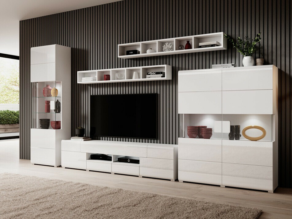Scaffale Torsone 107 (Bianco + Bianco lucido)