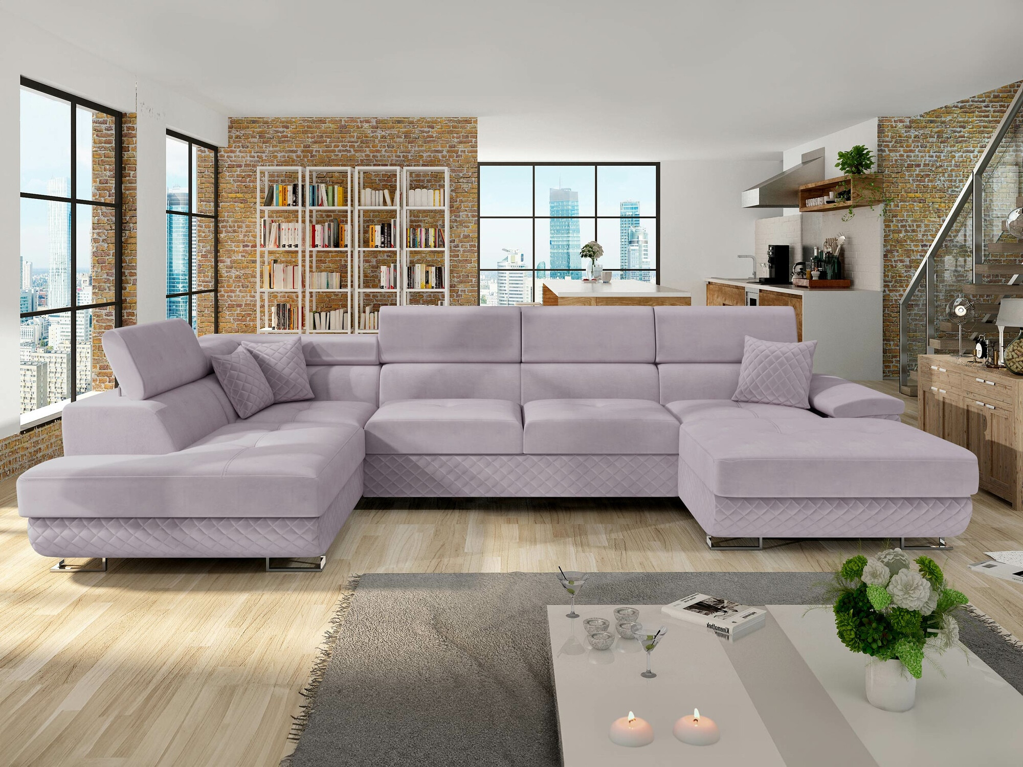 Divano angolare Comfivo Ruta V (Prestige 2765 Karo + Prestige 2765)