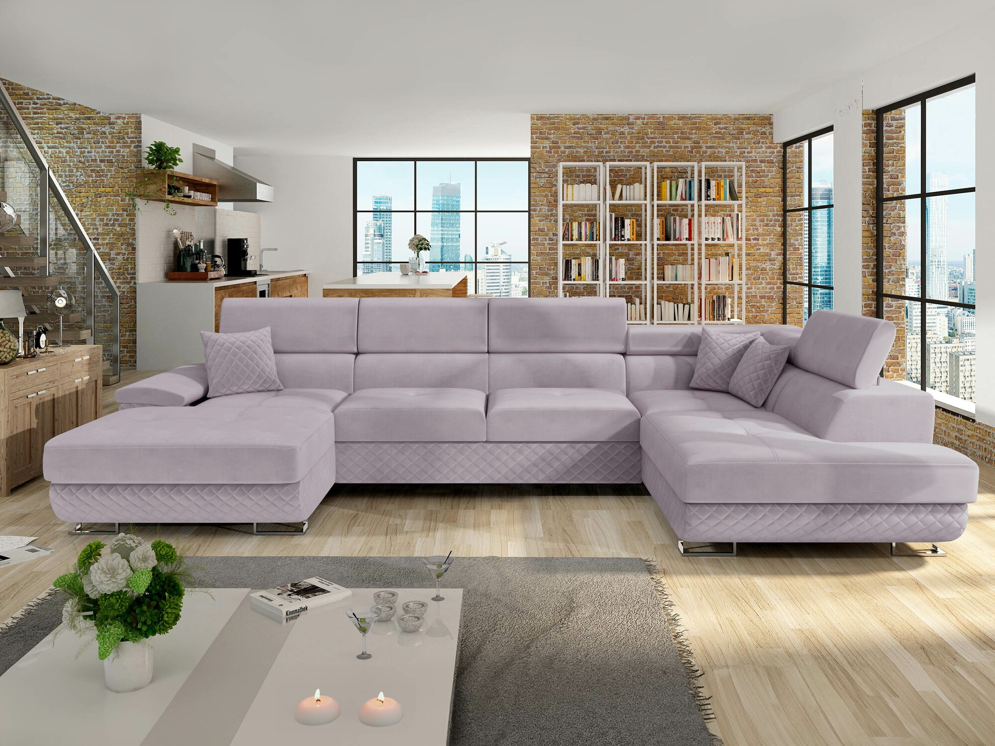 Divano angolare Comfivo Ruta V (Prestige 2765 Karo + Prestige 2765)