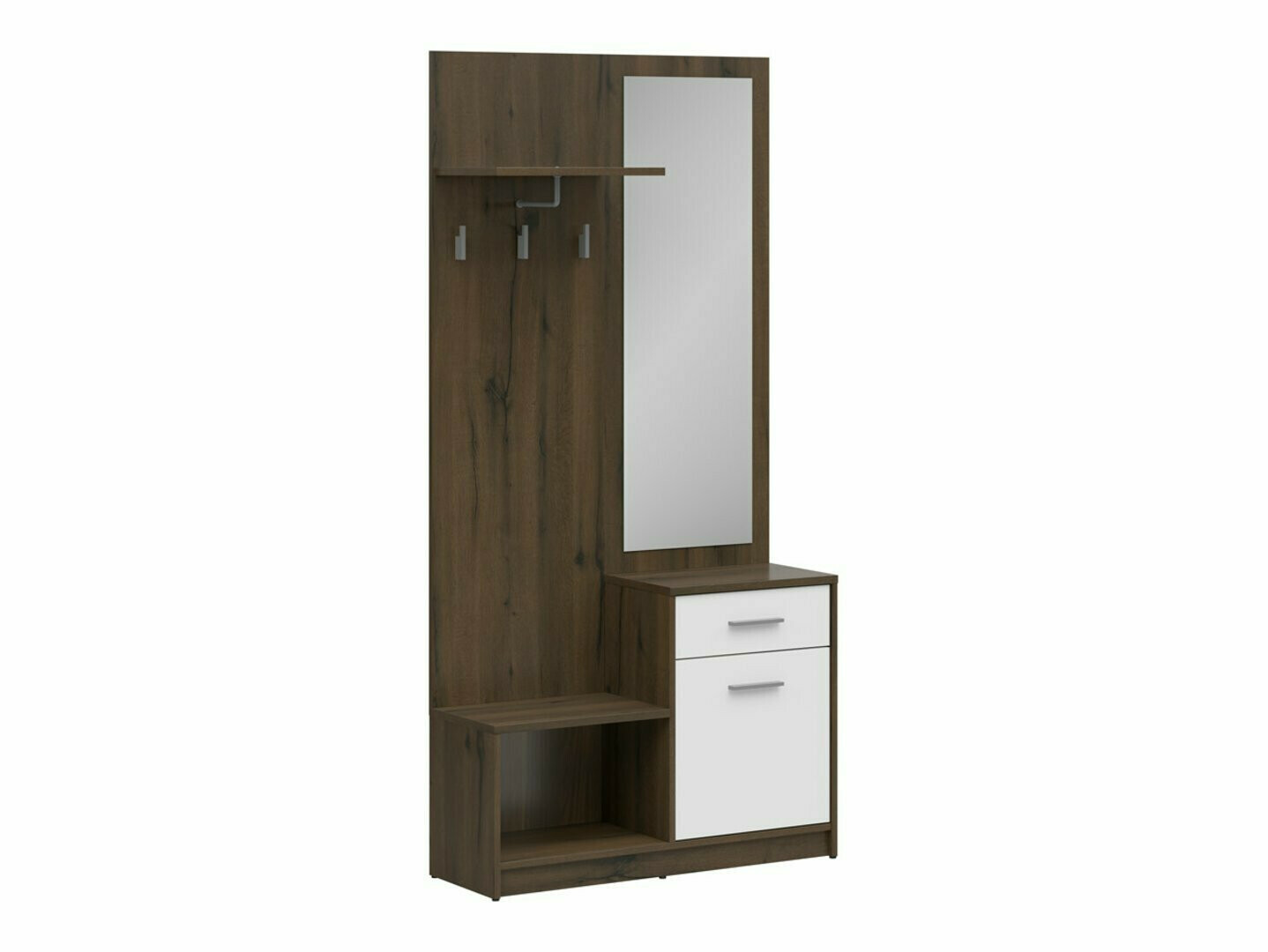 Set arredo da corridoio Novsore 121 (Rovere moro + Bianco)