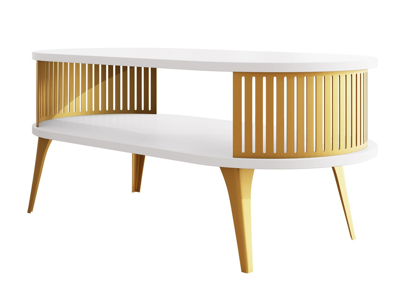 Tavolino da caffè Vitum IV (D'oro + Bianco)