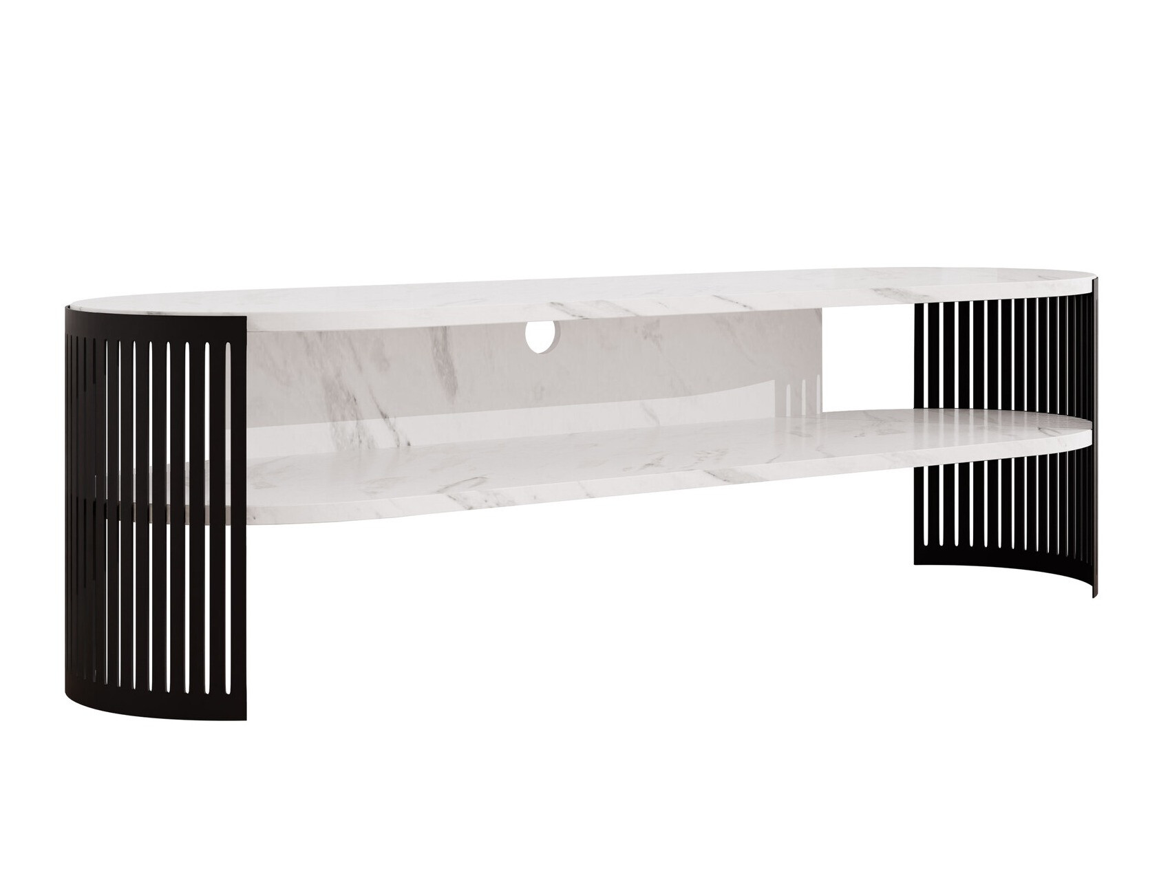 Mobile porta TV Civer (Nero + Marmo bianco)