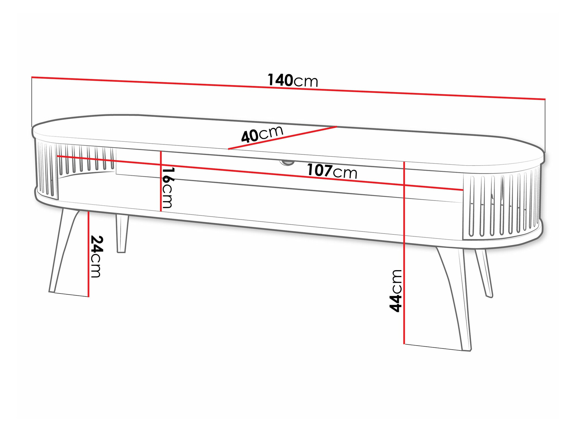 Mobile porta TV Vitum I (D'oro + Bianco)