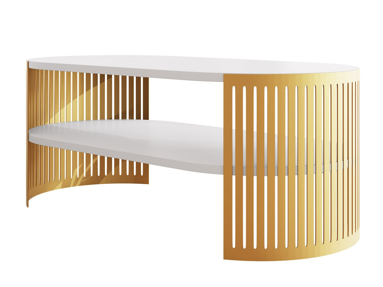 Tavolino da caffè Civer IV (D'oro + Bianco)