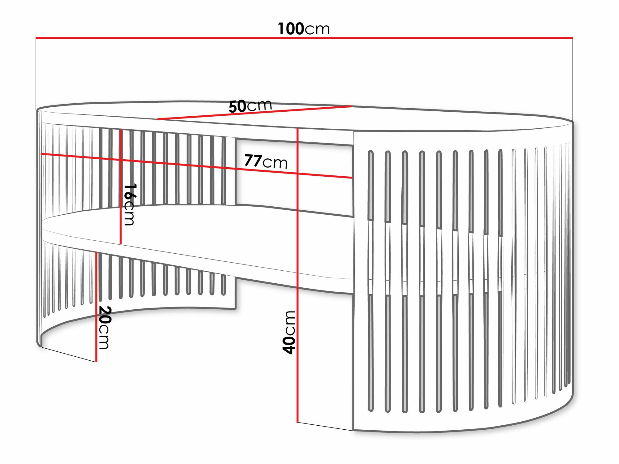 Tavolino da caffè Civer IV (D'oro + Bianco)