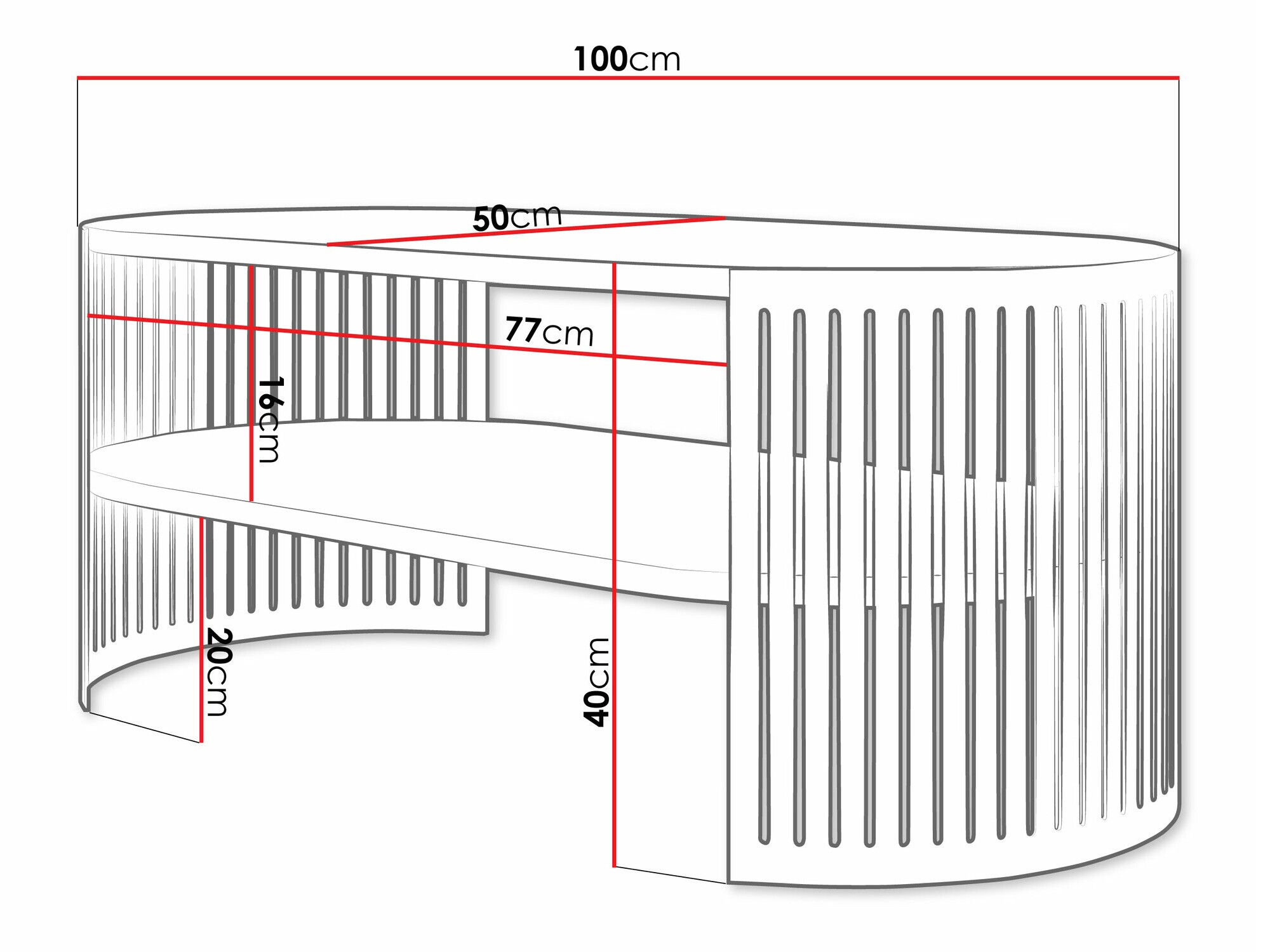 Tavolino da caffè Evanola 105 (Fucsia + Bianco)