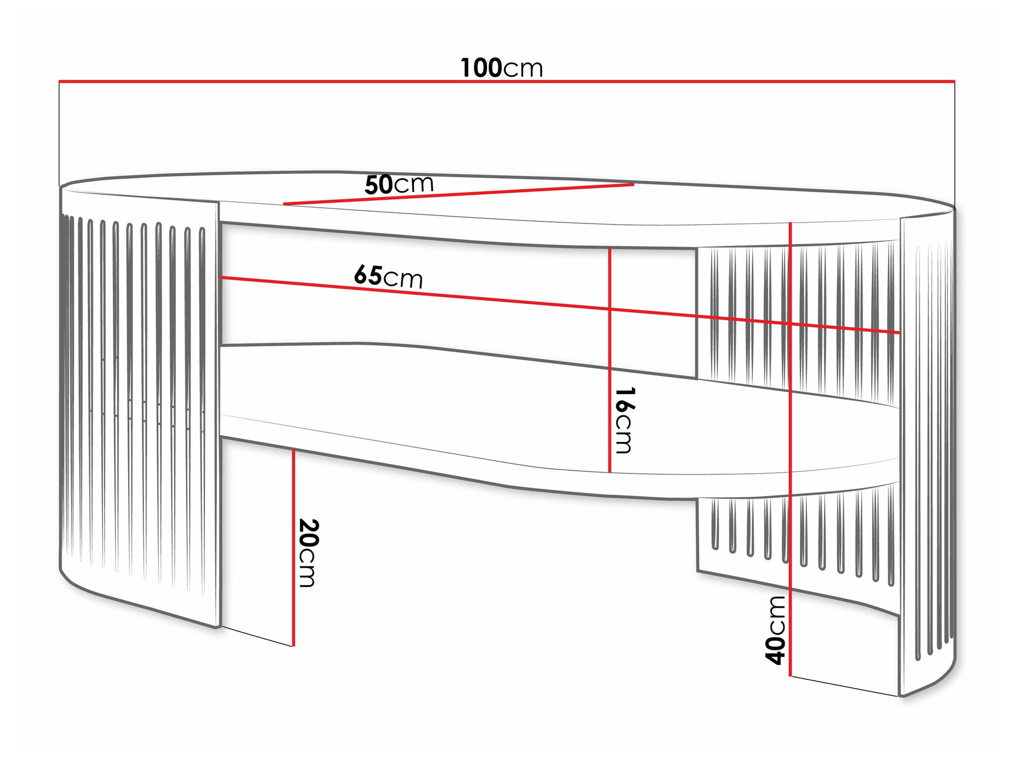 Tavolino da caffè Evanola 107 (D'oro + Bianco)