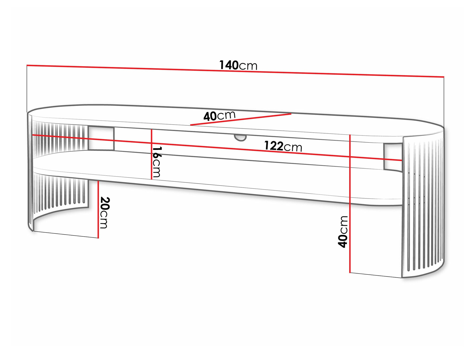 Mobile porta TV Evanola 111 (Fucsia + Bianco)