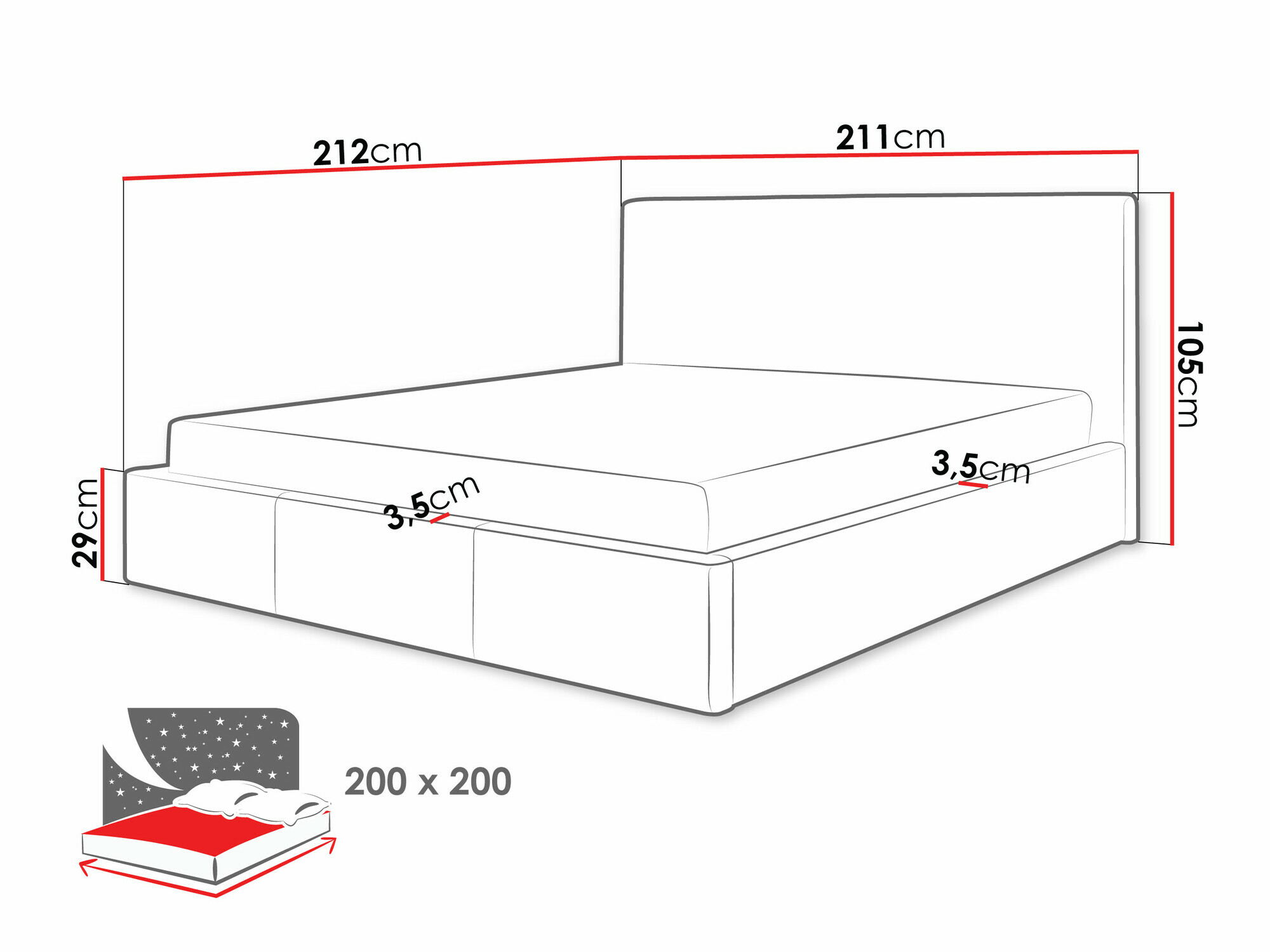 Letto ComfiDream Velora II (Inari 96)