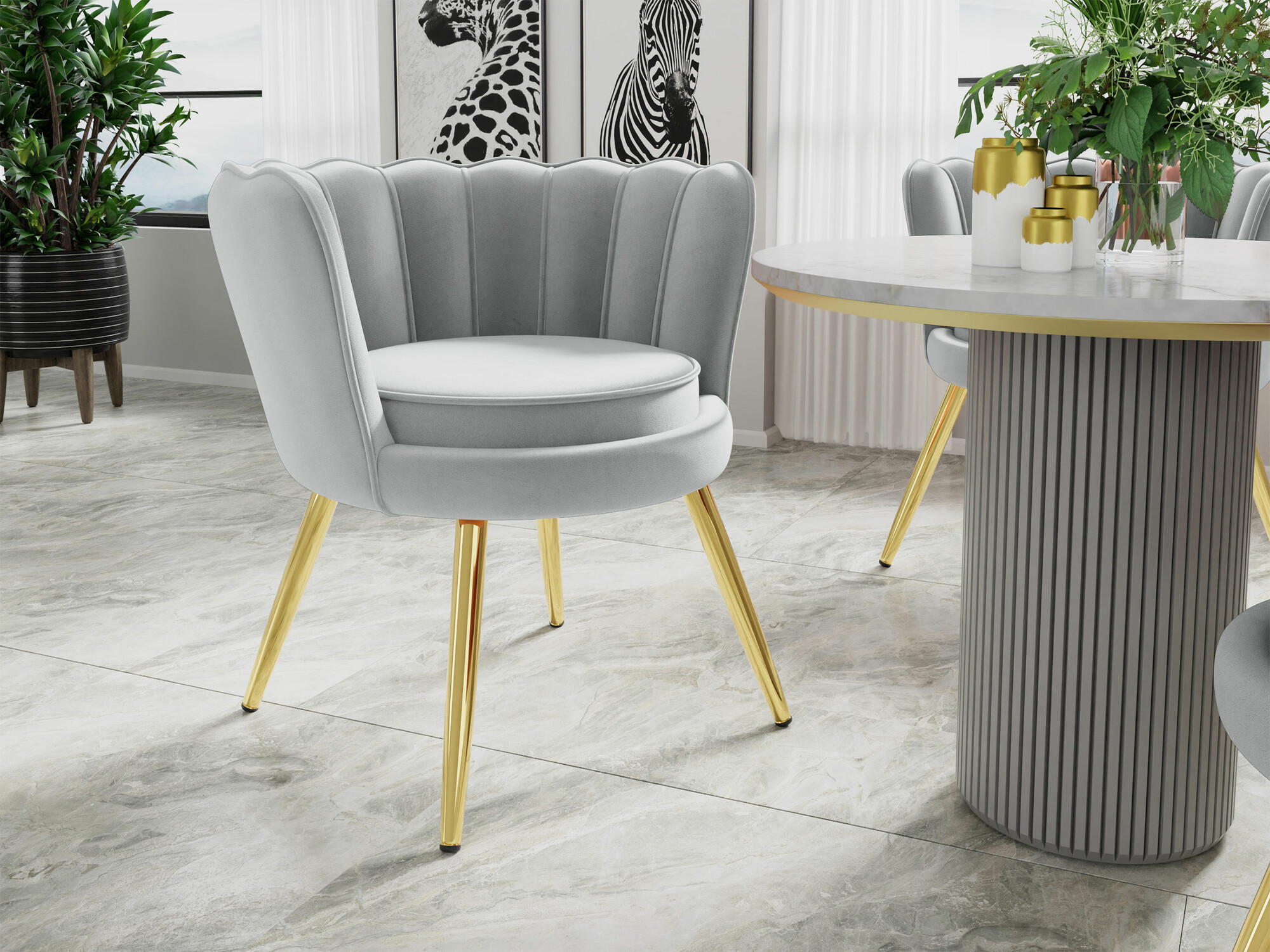 Poltrona Comfivo Univae (Grigio + D'oro)