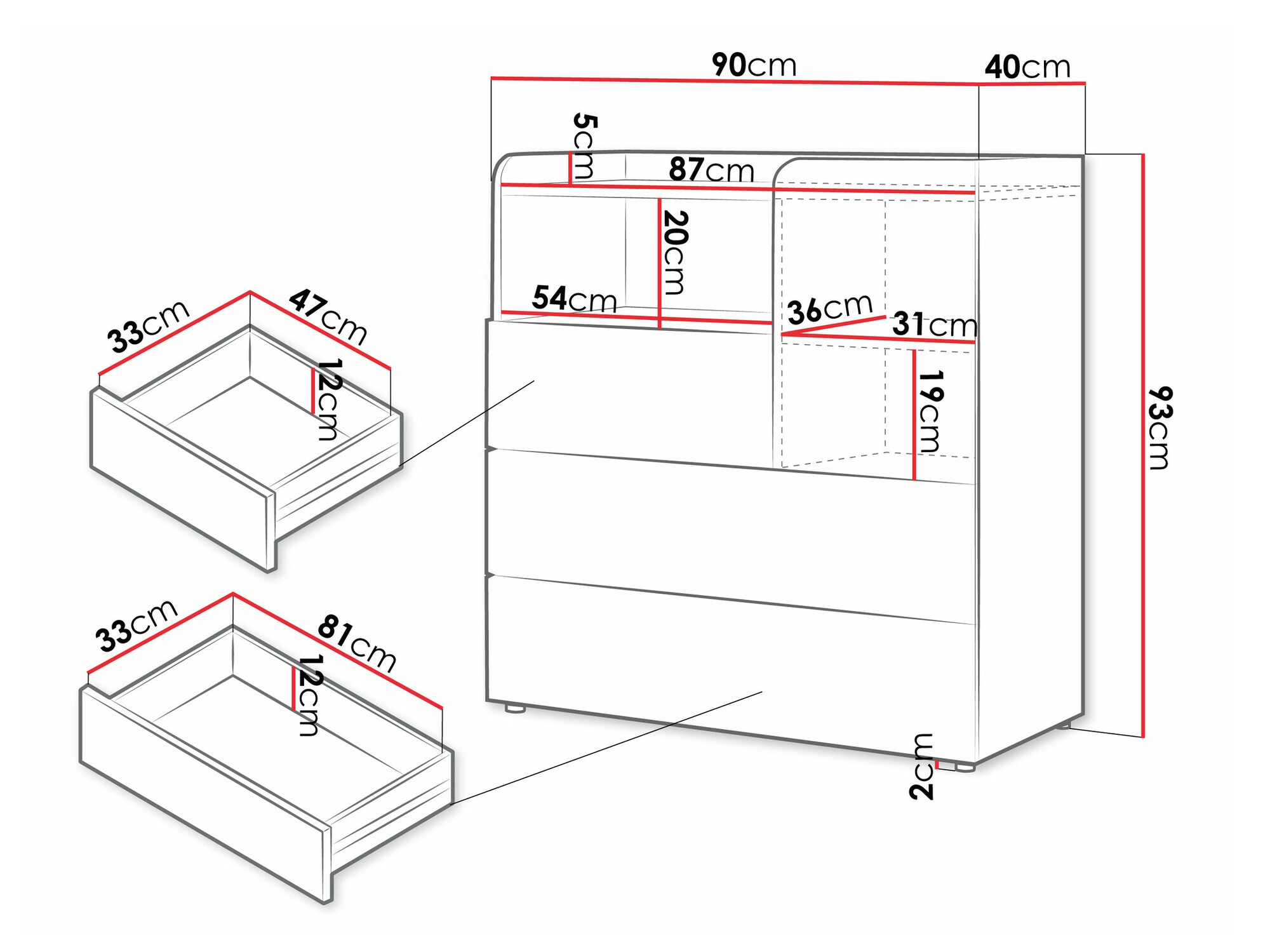 Cassettiera Domcali 109 (Grigio + Quercia)