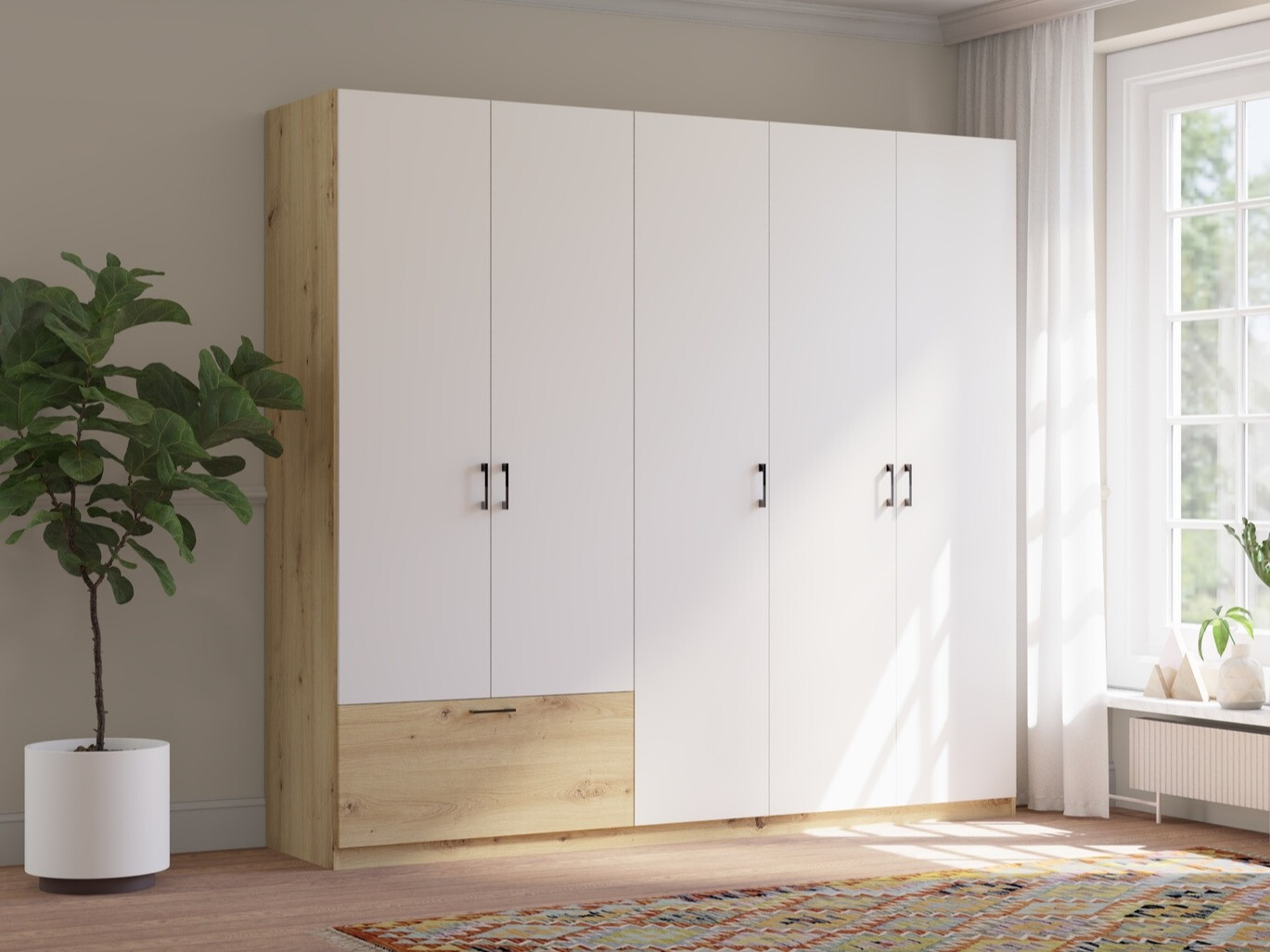 Armadio Bristol 249 (Rovere Artisan + Bianco)