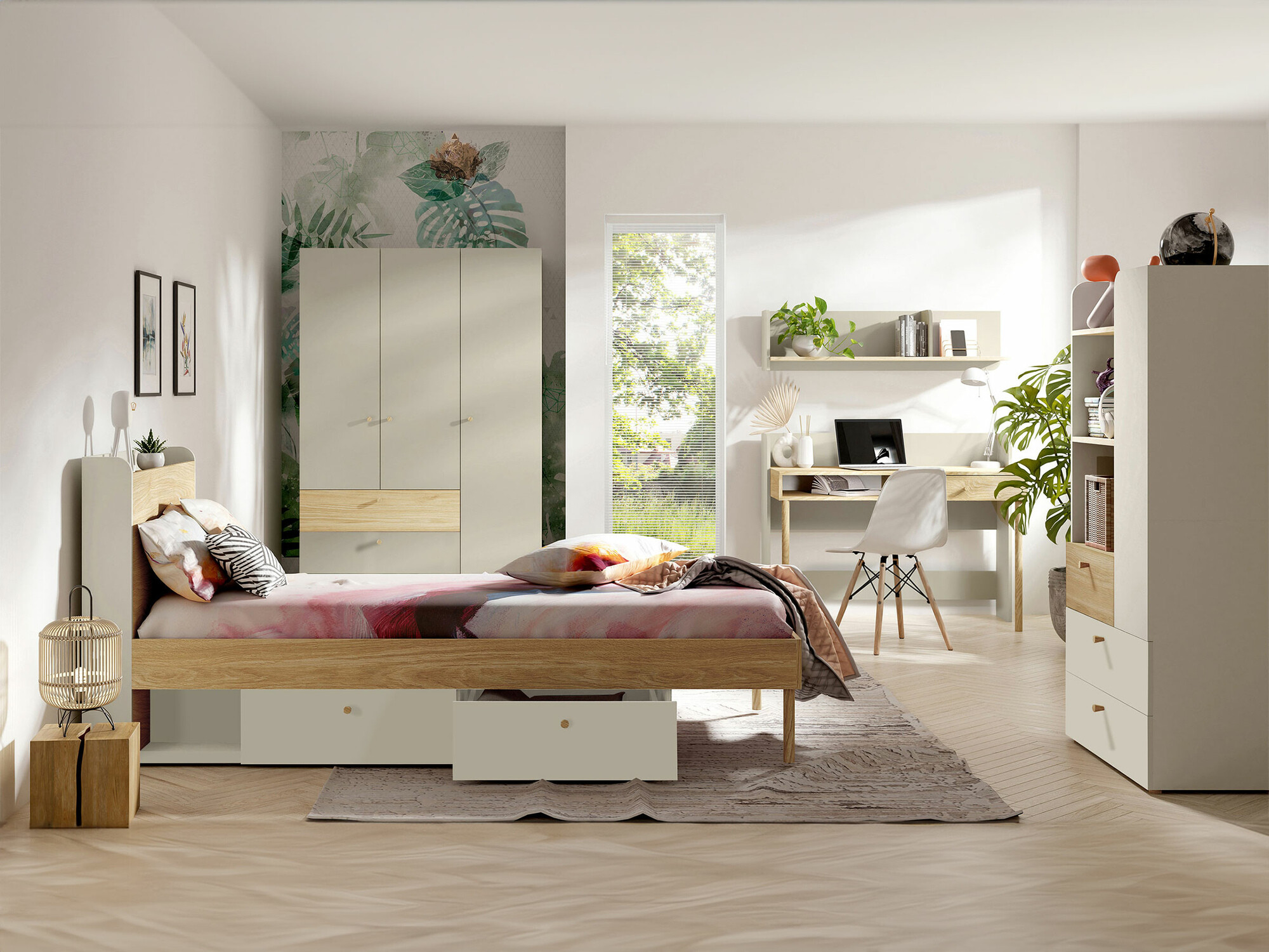 Armadio Domcali 100 (Beige + Quercia)