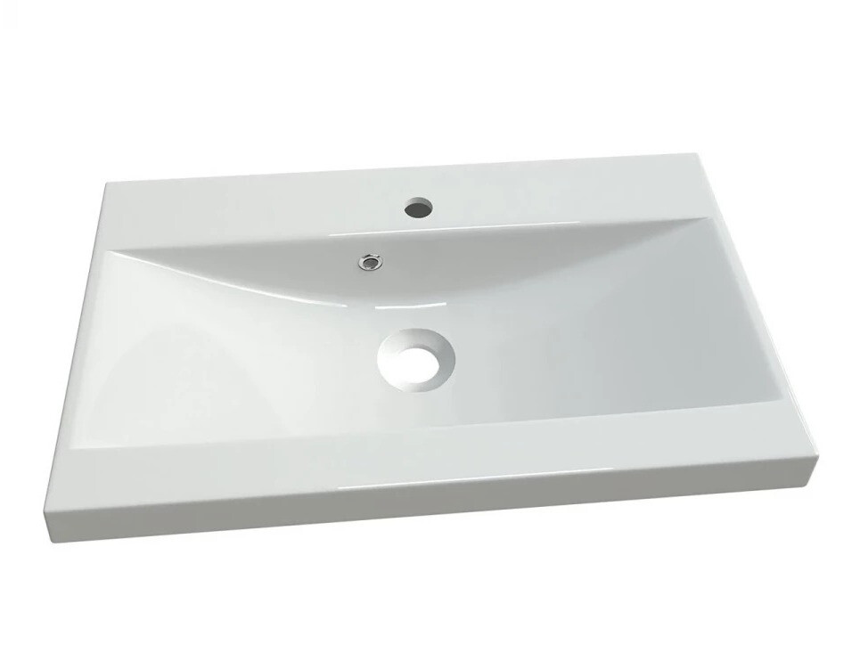 Comodino da bagno per lavandino Velum (Bianco + Rovere Artisan)
