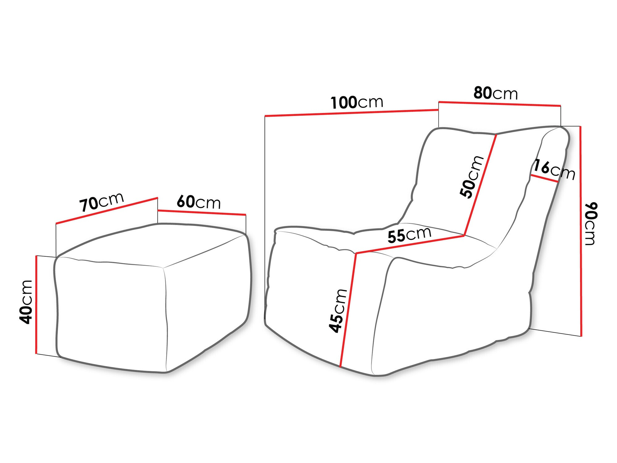 Poltrona a sacco Passeral II (Poso 100)