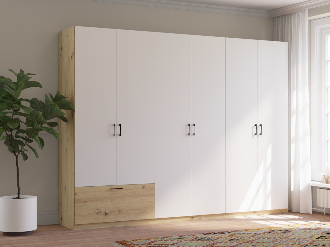 Armadio Bristol 250 (Rovere Artisan + Bianco)