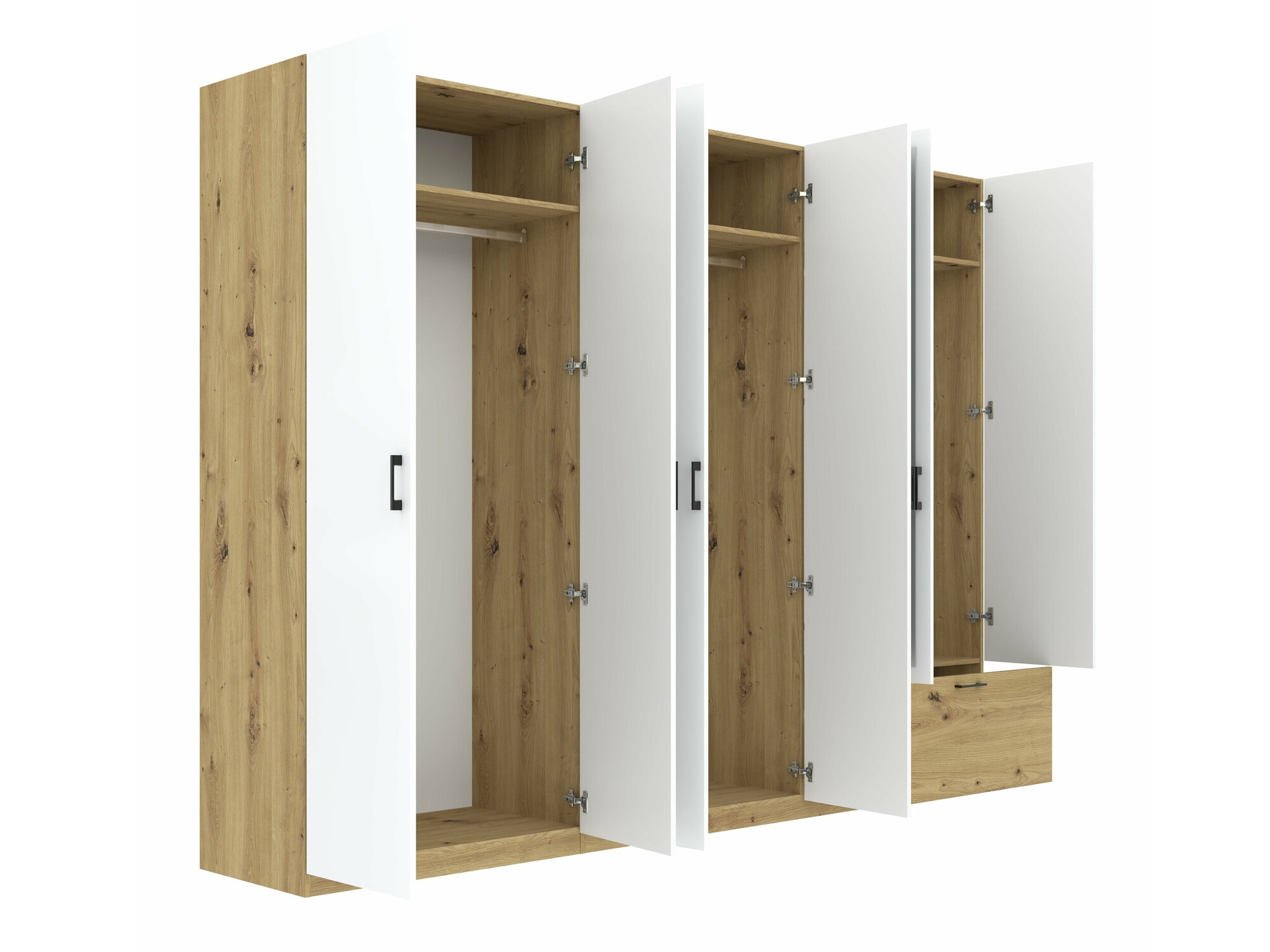 Armadio Bristol 250 (Rovere Artisan + Bianco)