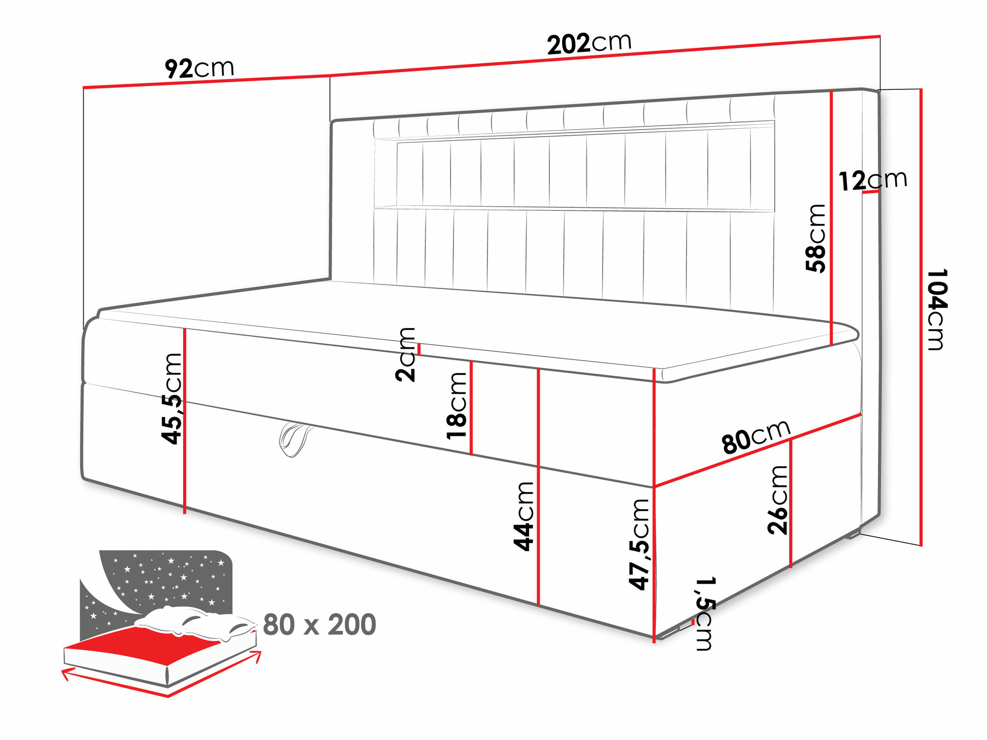 Letto continentale Lucus IV (Soft 017 + Fresh 14)