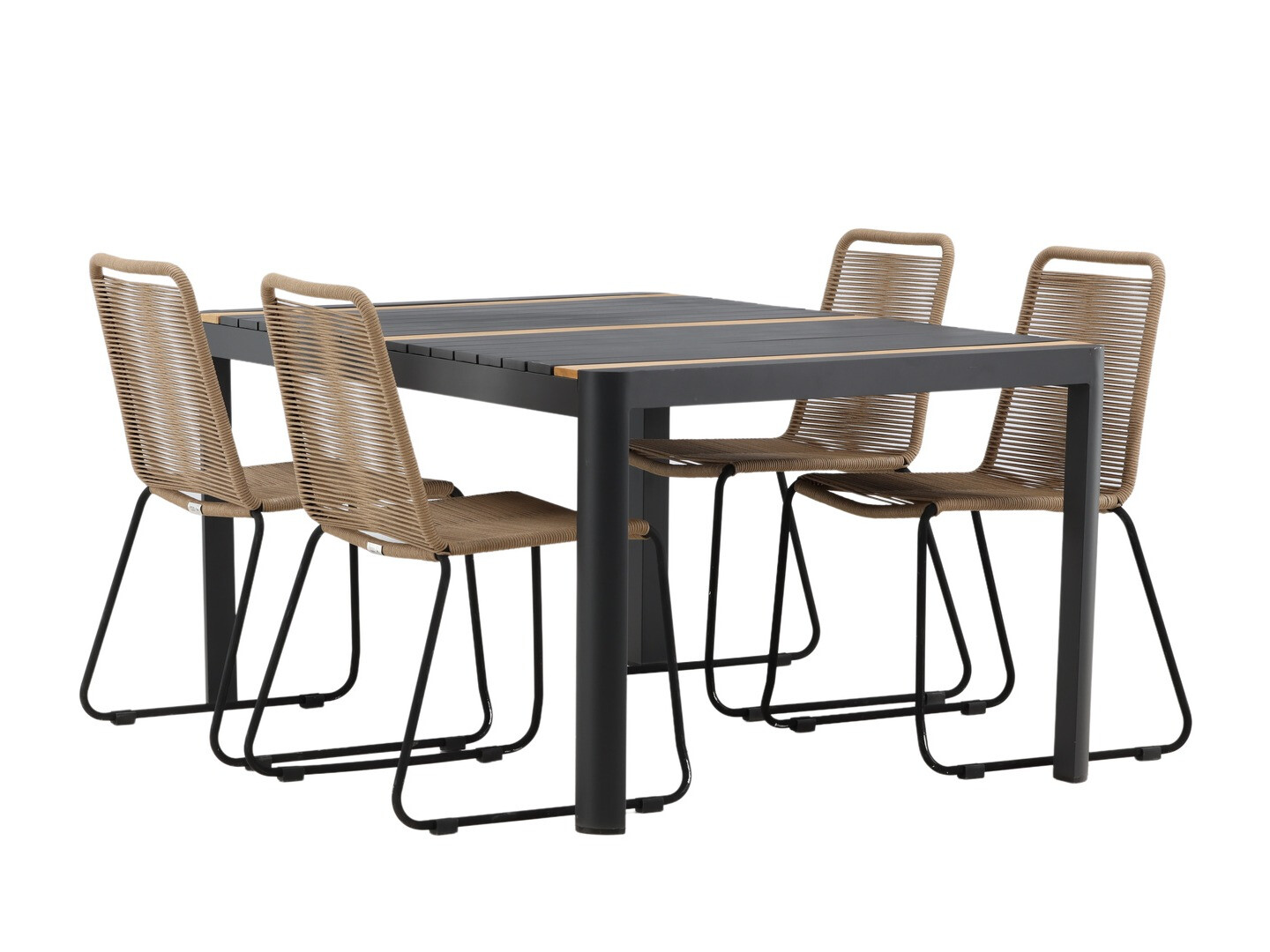 Tavolo e sedie set Dallas 4671 (Nero)
