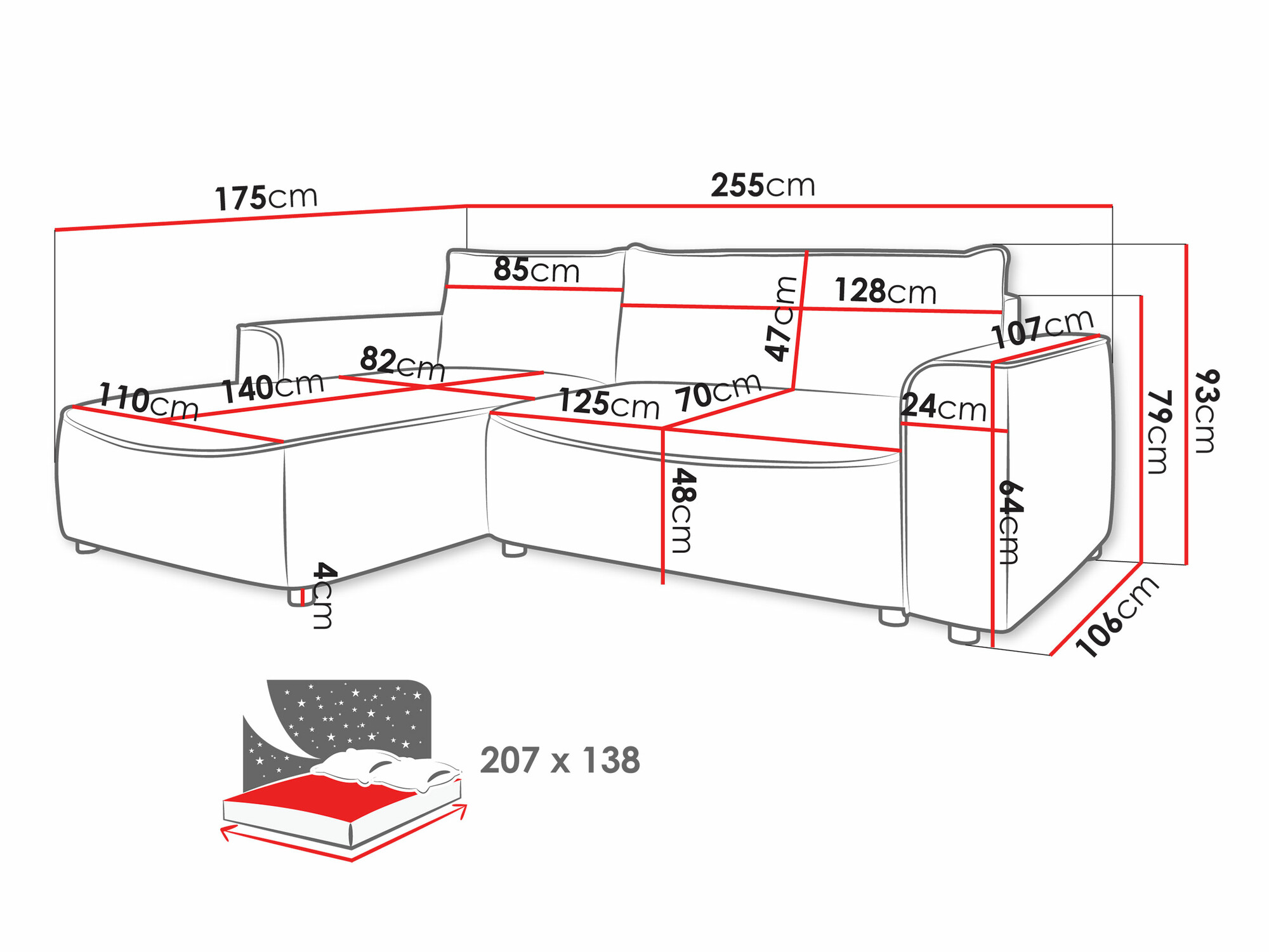 Divano angolare TrendyNest Monacha (Pretty 05)