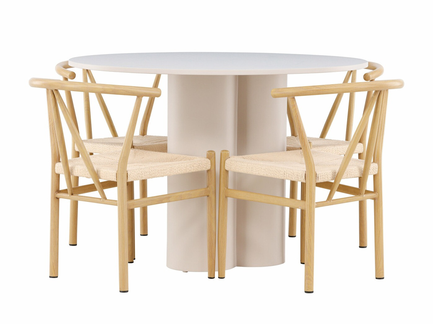 Set sala da pranzo Dallas 4688 (Luminoso legno + Beige)