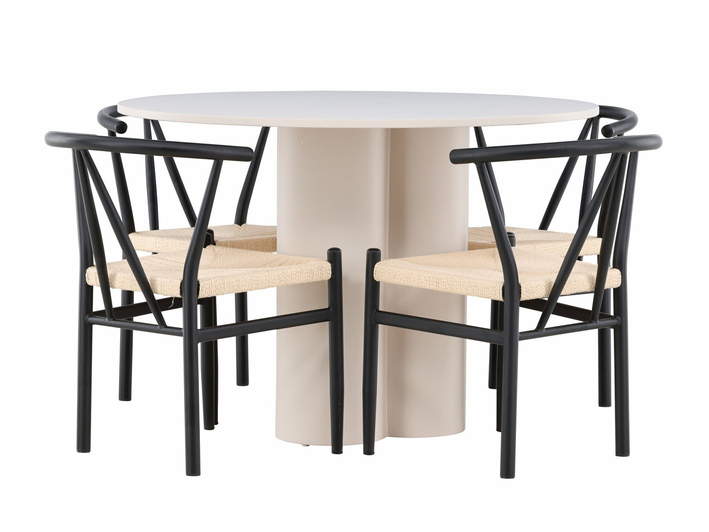Set sala da pranzo Dallas 4688 (Nero + Beige)