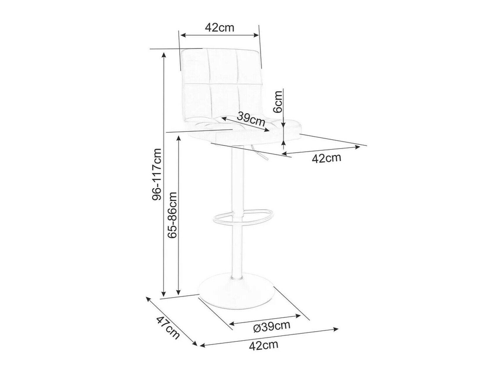Sgabello da bar Detroit 683 (Marrone)