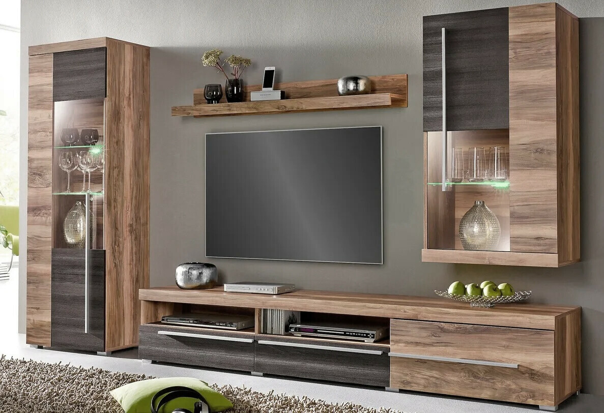 Parete attrezzata Sorciro 105 (Noce + Rovere moro)